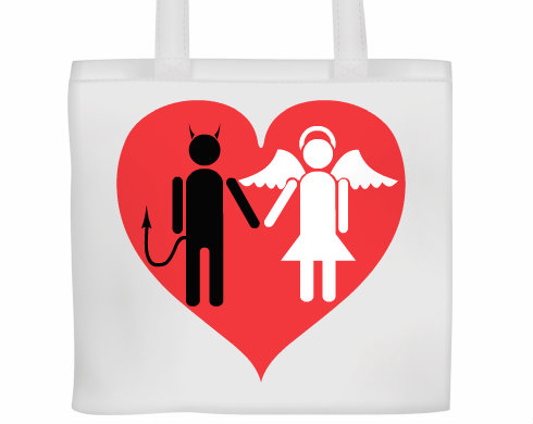 Anděl a ďábel Plátěná nákupní taška - Bílá