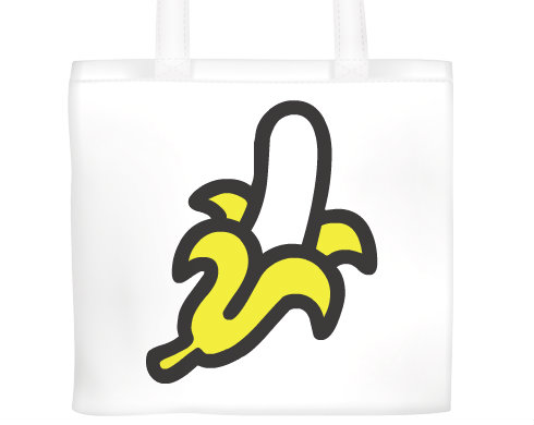 Banán Plátěná nákupní taška - Bílá
