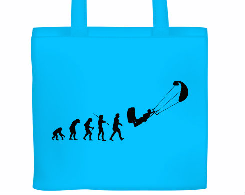 Kiteboarding evoluce Plátěná nákupní taška - Bílá