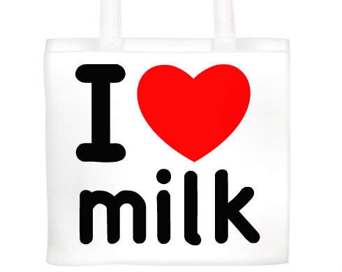 I Love milk Plátěná nákupní taška - Bílá