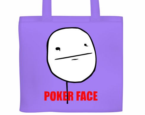 Poker face Plátěná nákupní taška - Bílá