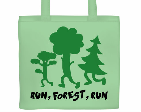 Run forest run Plátěná nákupní taška - Bílá