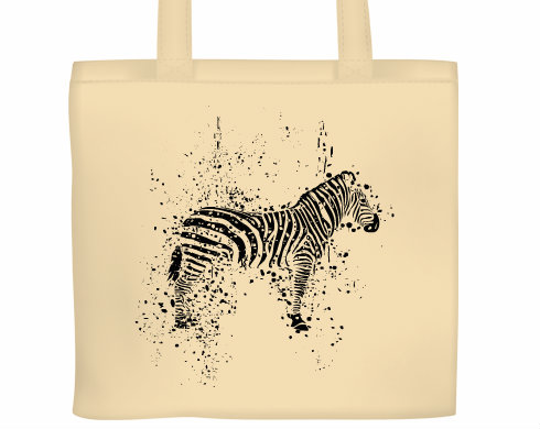 Zebra Plátěná nákupní taška - Bílá