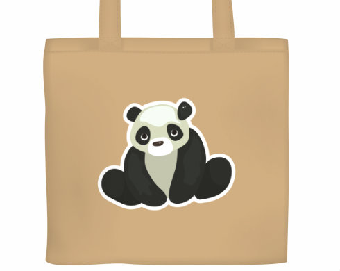 Panda Plátěná nákupní taška - Bílá