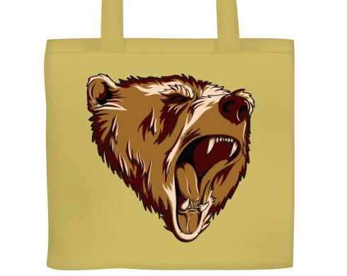 Grizzly Plátěná nákupní taška - Bílá