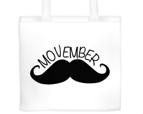 Movember Moustache Plátěná nákupní taška - Bílá