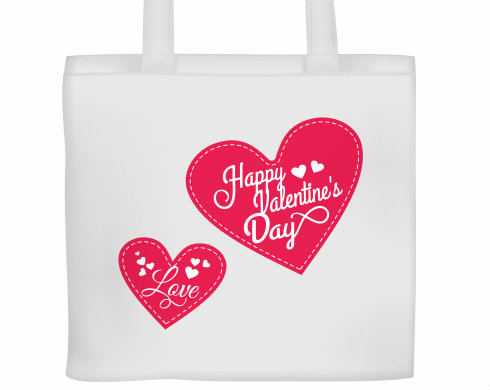 Valentýn srdíčka Plátěná nákupní taška - Bílá