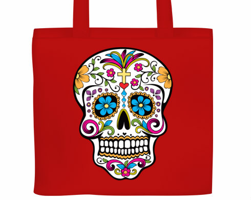 Mexická lebka Plátěná nákupní taška - Bílá
