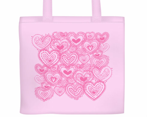 Srdcový vzor Plátěná nákupní taška - Bílá