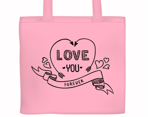 Love you forever Plátěná nákupní taška - Bílá