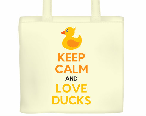 Keep calm and love ducks Plátěná nákupní taška - Bílá
