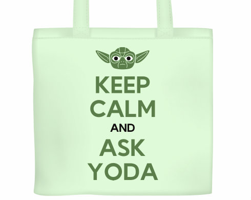 Keep calm and ask yoda Plátěná nákupní taška - Bílá