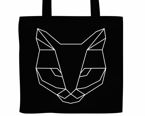 Cat polygon Plátěná nákupní taška - Bílá