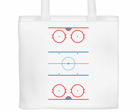 Hokejové hřiště Plátěná nákupní taška - Bílá