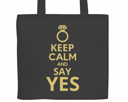 Keep calm and say YES Plátěná nákupní taška - Bílá