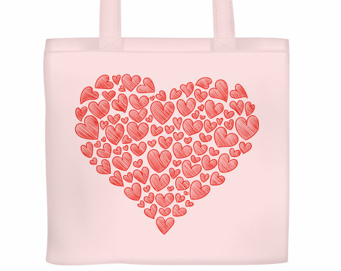 Zamilované srdce Plátěná nákupní taška - Bílá