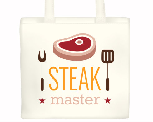 Steak master Plátěná nákupní taška - Bílá