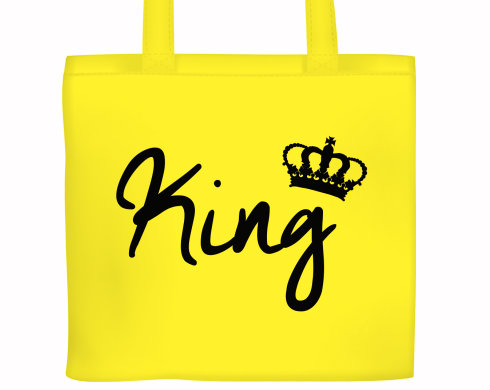 King Plátěná nákupní taška - Bílá
