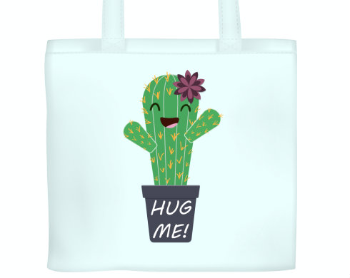 Kaktus Plátěná nákupní taška - Bílá