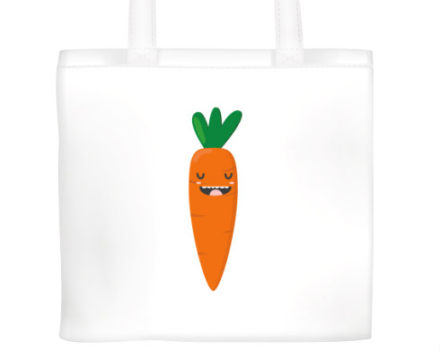 Hustá mrkev Plátěná nákupní taška - Bílá