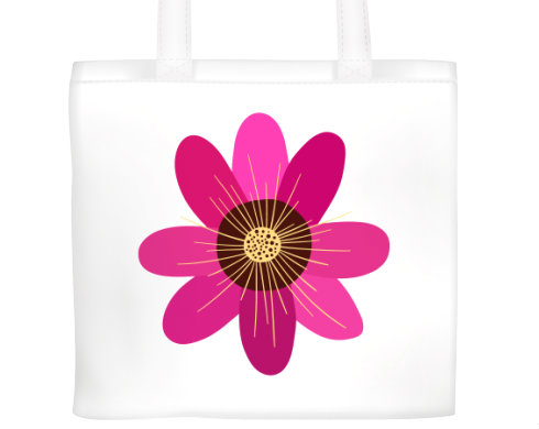 Květina Plátěná nákupní taška - Bílá