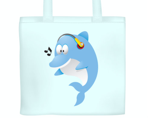 Delfínek Plátěná nákupní taška - Bílá
