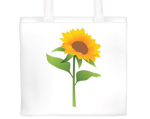 Slunečnice Plátěná nákupní taška - Bílá