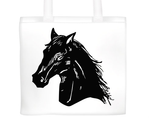 Kůň  Plátěná nákupní taška - Bílá