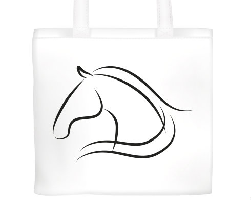Linie koně Plátěná nákupní taška - Bílá