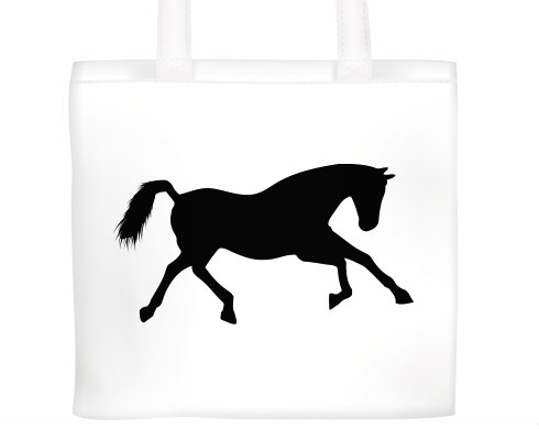 Běžící kůň Plátěná nákupní taška - Bílá
