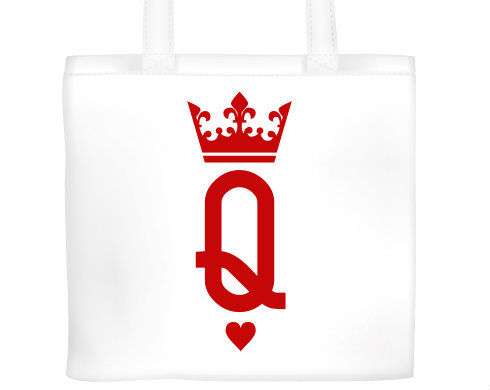 Q as queen Plátěná nákupní taška - Bílá