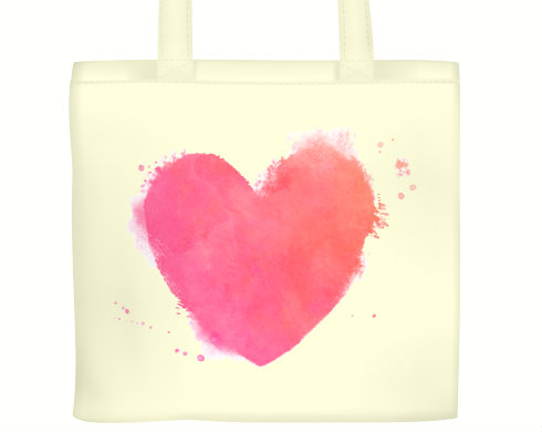 watercolor heart Plátěná nákupní taška - Bílá