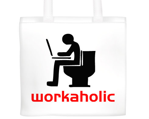 Workoholic Plátěná nákupní taška - Bílá
