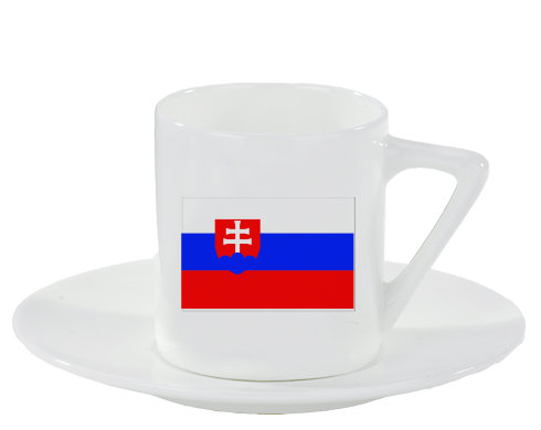 Slovensko Espresso hrnek s podšálkem 100ml - Bílá