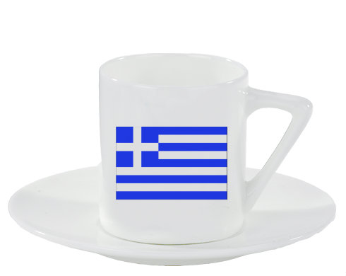 Řecko Espresso hrnek s podšálkem 100ml - Bílá