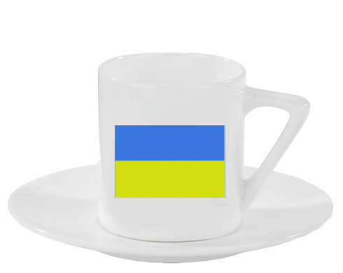 Ukrajina Espresso hrnek s podšálkem 100ml - Bílá
