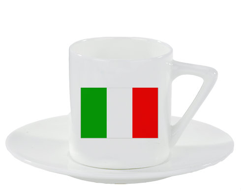 Itálie Espresso hrnek s podšálkem 100ml - Bílá