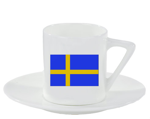 Švédsko Espresso hrnek s podšálkem 100ml - Bílá