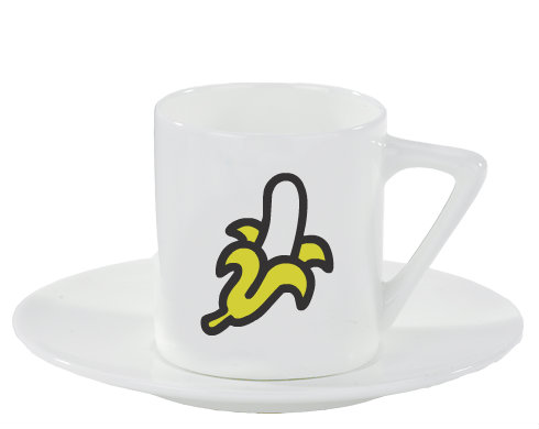 Banán Espresso hrnek s podšálkem 100ml - Bílá