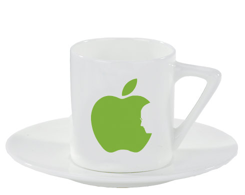 Apple Jobs Espresso hrnek s podšálkem 100ml - Bílá