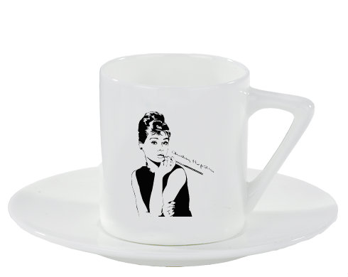 Audrey Hepburn Espresso hrnek s podšálkem 100ml - Bílá