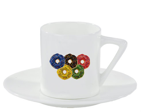 Donut olympics Espresso hrnek s podšálkem 100ml - Bílá