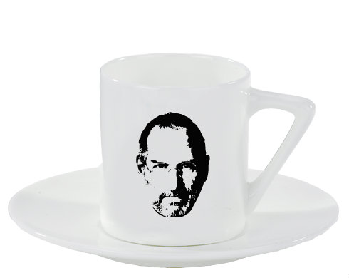 Steve Jobs Espresso hrnek s podšálkem 100ml - Bílá