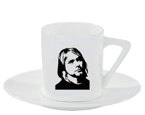 Kurt Cobain Espresso hrnek s podšálkem 100ml - Bílá