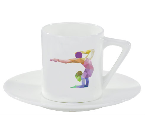 Gymnastika Espresso hrnek s podšálkem 100ml - Bílá