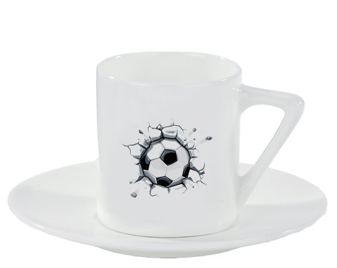 Fotbalový míč Espresso hrnek s podšálkem 100ml - Bílá