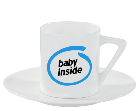 Baby Inside Espresso hrnek s podšálkem 100ml - Bílá