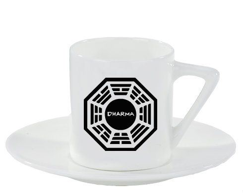 Dharma Espresso hrnek s podšálkem 100ml - Bílá