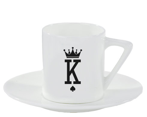 K as King Espresso hrnek s podšálkem 100ml - Bílá