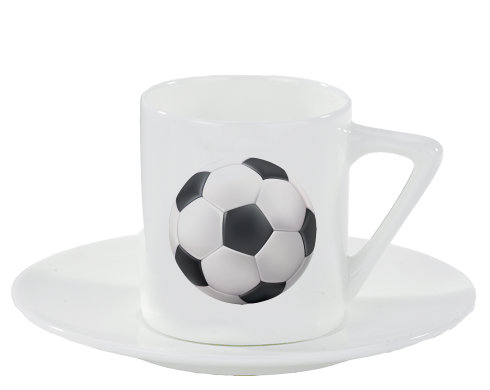 Football Espresso hrnek s podšálkem 100ml - Bílá